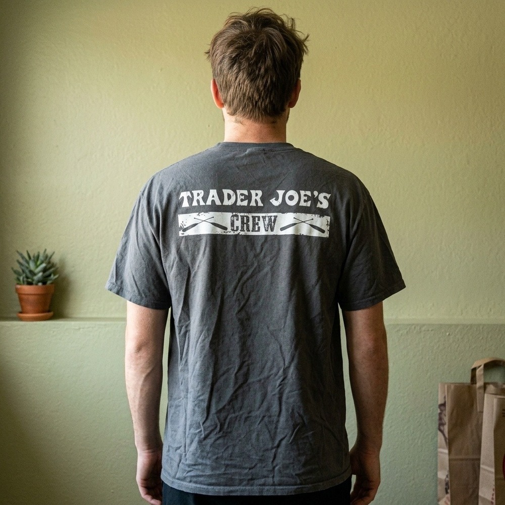 Port & Company Mens Trader Joe's Crew Tee XL Grey Graphic Oars Workwear